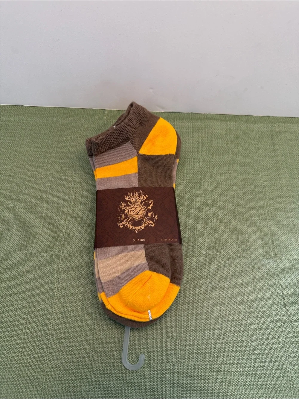 Men's Argyle & Patterned Ankle Socks - Yellow & Brown - Pack of 3